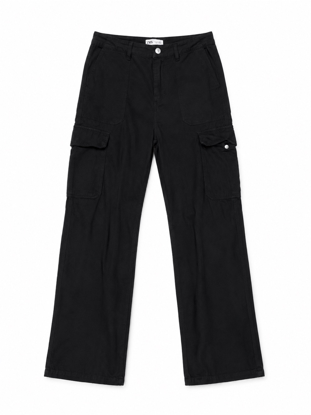 Zara Black Cargo Wide-Leg Joggers